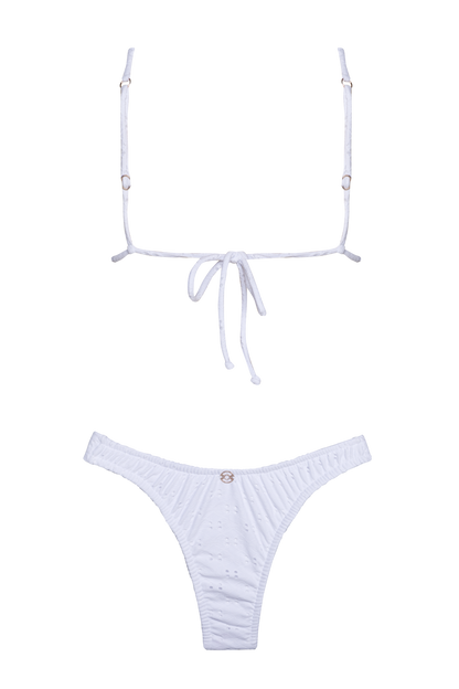 Bikini Top + Bottom - Wild Flower White Lilies