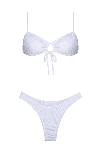 Bikini Top + Bottom - Wild Flower White Lilies