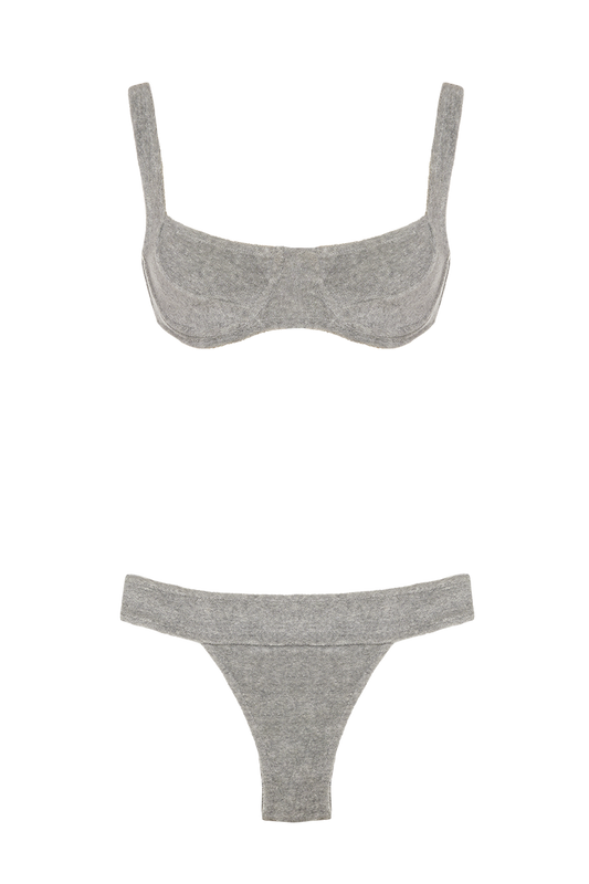 Biquíni Top + Bottom - Serenity Gray Shade